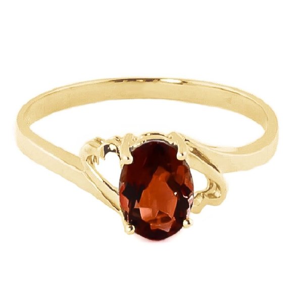 14K. SOLID GOLD RING WITH NATURAL GARNET - Picture 9 of 12